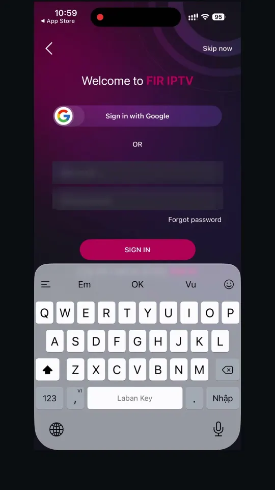 Setting up the app on a phone